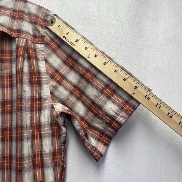 Eddie Bauer Plaid Collared Button-Up Short Sleeve Shirt Men Medium Multicolor - Picture 6 of 16